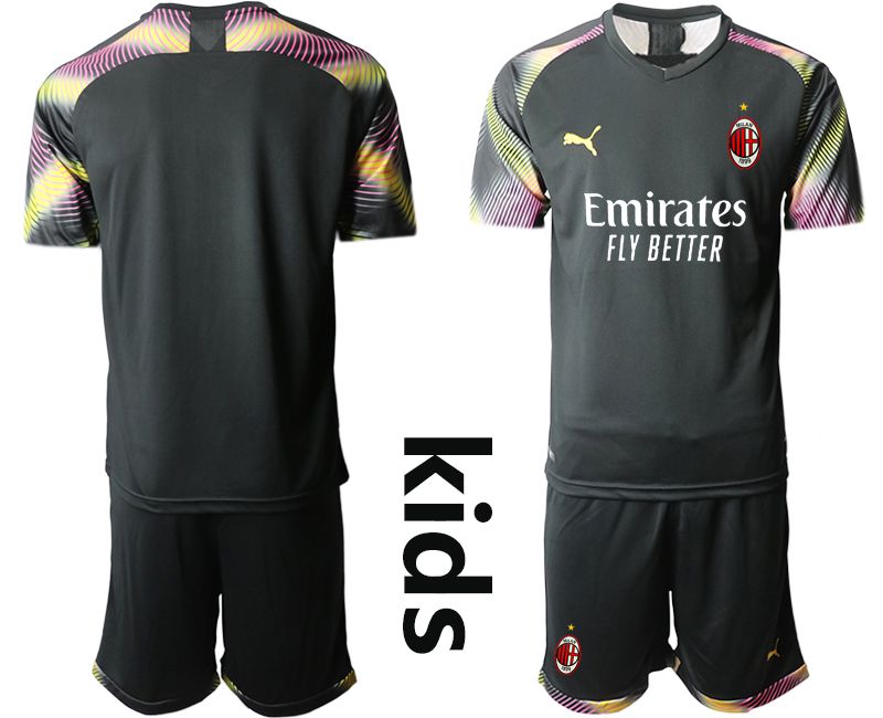 Youth 2020-2021 club AC Milan black goalkeeper Soccer Jerseys